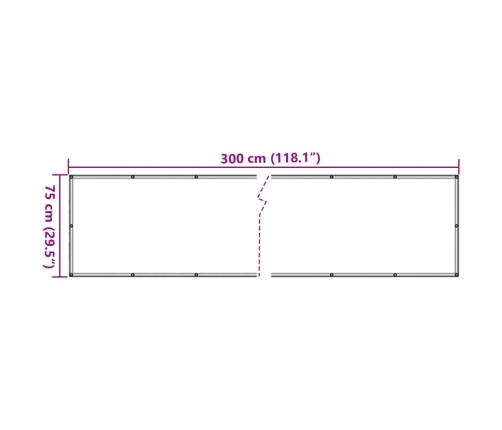 Biombo para balcón de tela oxford antracita 75x300 cm