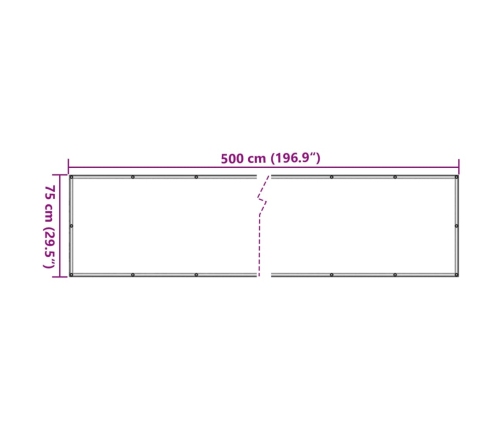 Toldo para balcón tela oxford gris antracita 75x500 cm