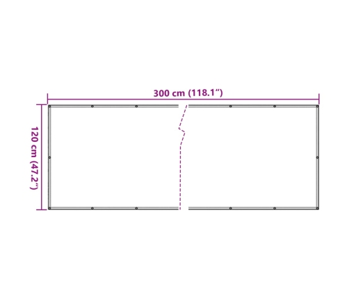 Toldo para balcón tela oxford gris antracita 120x300cm