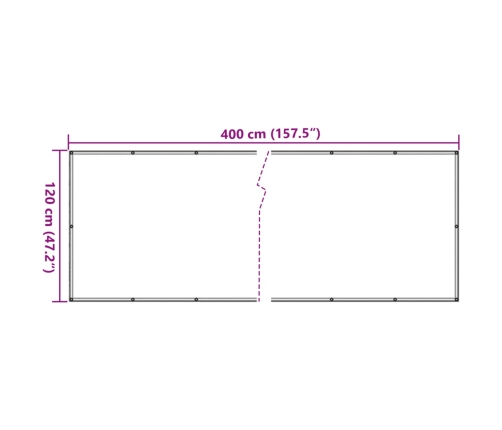 Toldo para balcón tela oxford gris antracita 120x400 cm