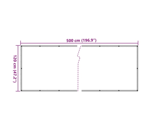 Toldo para balcón tela oxford gris antracita 120x500 cm