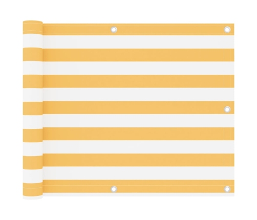 Toldo para balcón tela oxford blanco y amarillo 75x500 cm