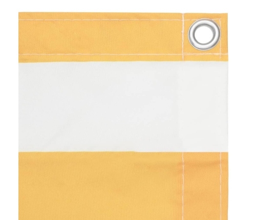 Toldo para balcón tela oxford blanco y amarillo 75x500 cm
