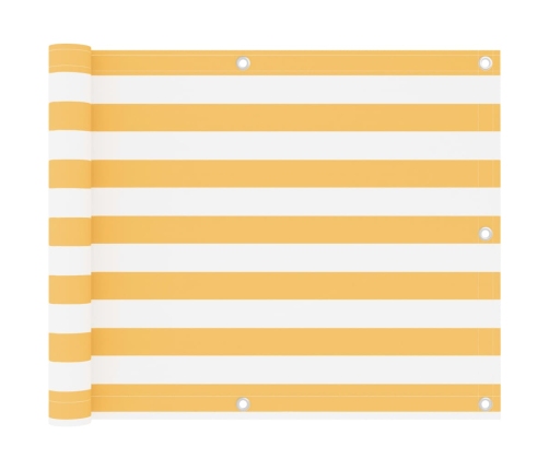 Toldo para balcón tela oxford blanco y amarillo 75x600 cm