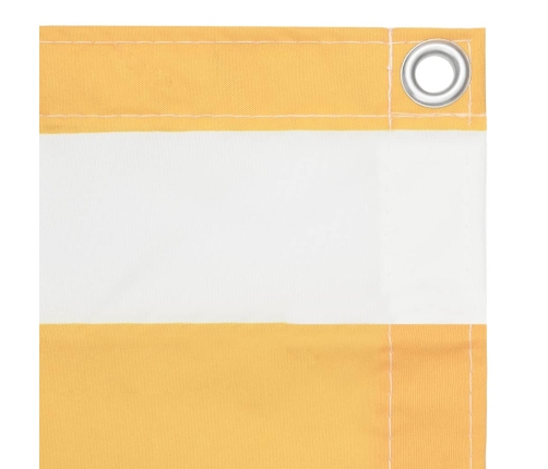 Toldo para balcón tela oxford blanco y amarillo 75x600 cm