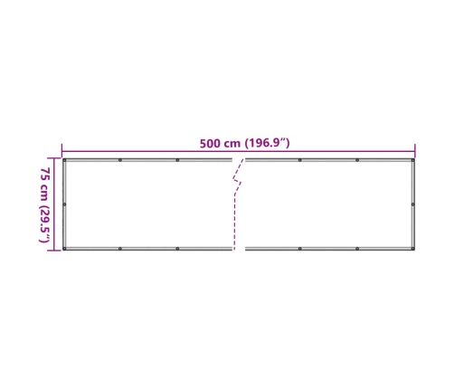 Toldo para balcón tela oxford beige 75x500 cm