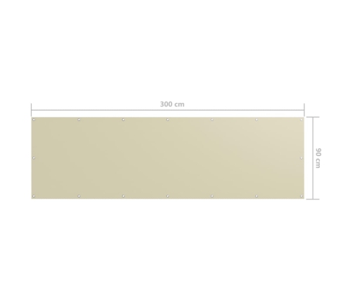 Toldo para balcón tela oxford crema 90x300 cm