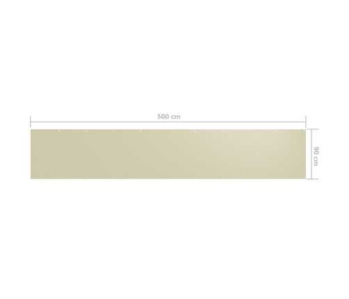 Toldo para balcón tela oxford color crema 90x500 cm