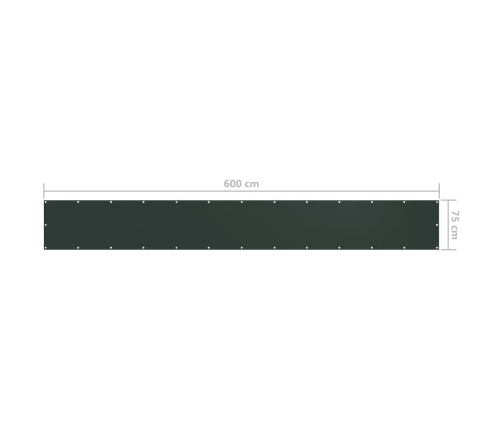 Toldo para balcón tela oxford verde oscuro 75x600 cm