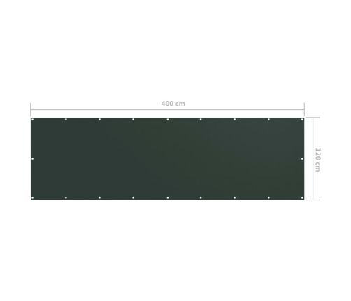 Toldo para balcón tela oxford verde oscuro 120x400 cm