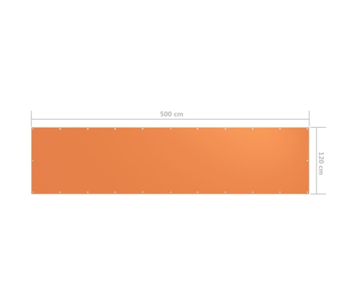 Toldo para balcón de tela oxford naranja 120x500 cm