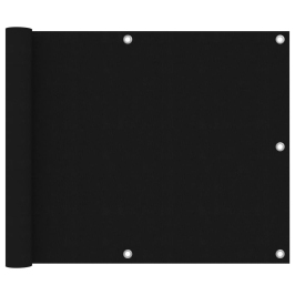 Toldo para balcón de tela oxford negro 75x600 cm
