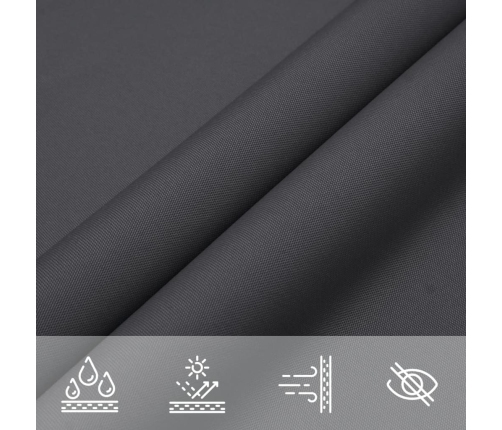 Toldo de vela rectangular tela Oxford gris antracita 5x6 m