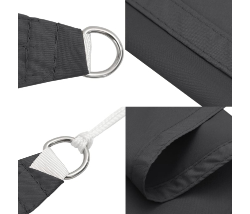Toldo de vela rectangular tela Oxford gris antracita 5x8 m