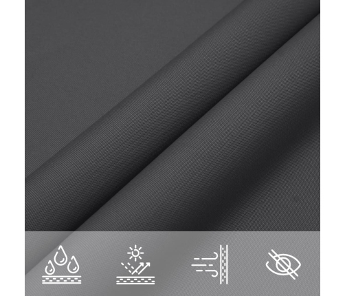 Toldo de vela rectangular tela Oxford gris antracita 5x8 m