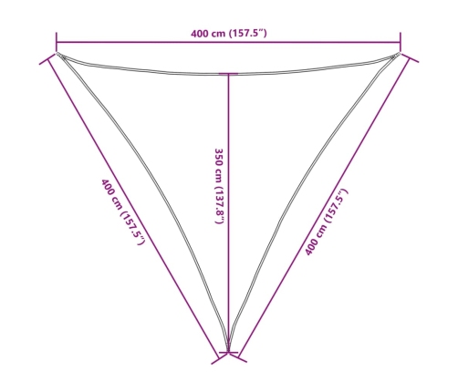 Toldo de vela triangular tela Oxford gris antracita 4x4x4 m