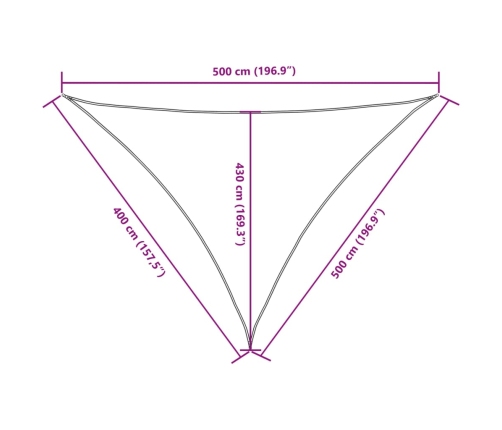 Toldo de vela triangular tela Oxford gris antracita 4x5x5 m