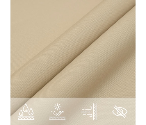 Toldo de vela cuadrado tela Oxford beige 4,5x4,5 m