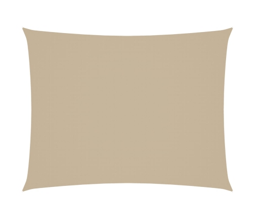 Toldo de vela rectangular tela Oxford beige 6x8 m