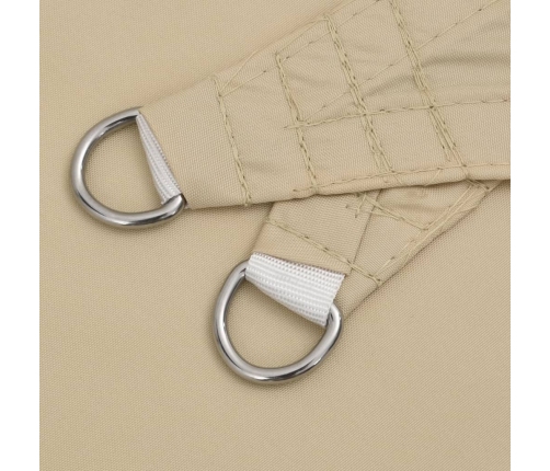 Toldo de vela rectangular tela Oxford beige 6x8 m
