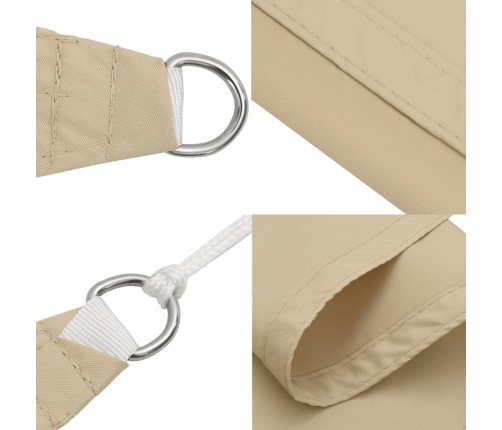 Toldo de vela rectangular tela Oxford beige 6x8 m