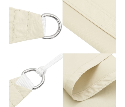 Toldo de vela rectangular tela Oxford color crema 5x6 m