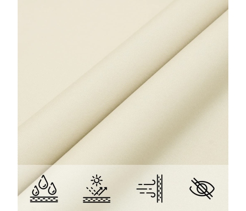 Toldo de vela rectangular tela Oxford color crema 5x6 m