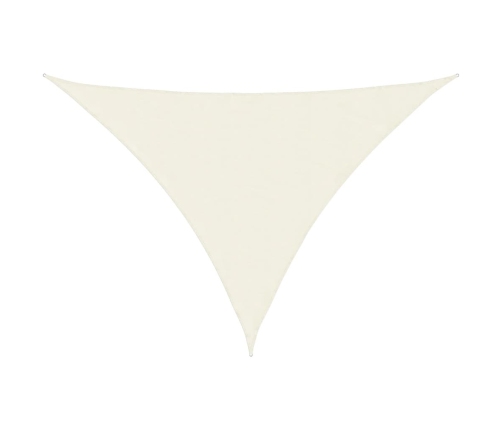 Toldo de vela triangular tela Oxford color crema 5x7x7 m