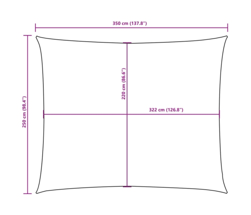 Toldo de vela rectangular tela Oxford terracota 2,5x3,5 m