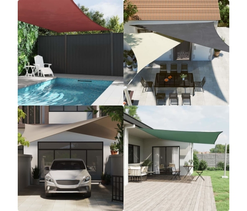 Toldo de vela rectangular tela Oxford terracota 4x5 m