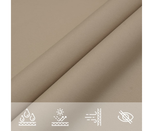 Toldo de vela cuadrado tela Oxford gris taupe 3,6x3,6 m