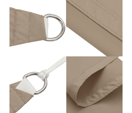 Toldo de vela rectangular tela Oxford gris taupe 2,5x4,5 m