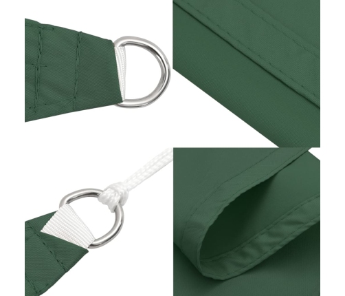 Toldo de vela cuadrado tela Oxford verde oscuro 2,5x2,5 m