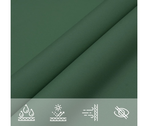 Toldo de vela cuadrado tela Oxford verde oscuro 2,5x2,5 m