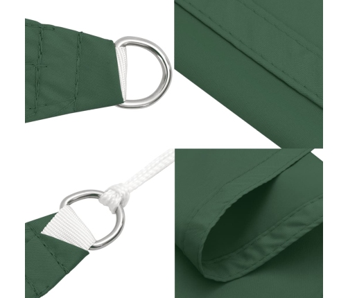 Toldo de vela cuadrado tela Oxford verde oscuro 3,6x3,6 m