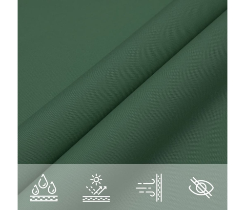 Toldo de vela cuadrado tela Oxford verde oscuro 3,6x3,6 m