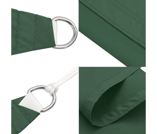 Toldo de vela cuadrado tela Oxford verde oscuro 5x5 m