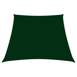 Toldo de vela trapezoidal de tela oxford verde oscuro 3/5x4 m