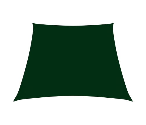 Toldo de vela trapezoidal de tela oxford verde oscuro 3/5x4 m