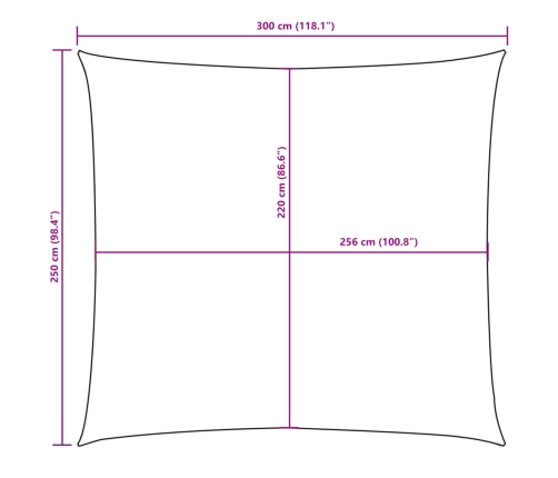 Toldo de vela rectangular tela Oxford azul 2,5x3 m