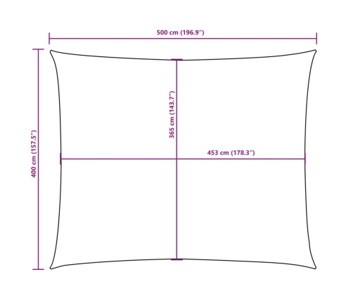 Toldo de vela rectangular tela Oxford azul 4x5 m