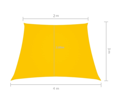 Toldo de vela tela oxford trapecio amarillo 2/4x3 m