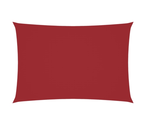Toldo de vela rectangular tela Oxford rojo 2,5x4,5 m