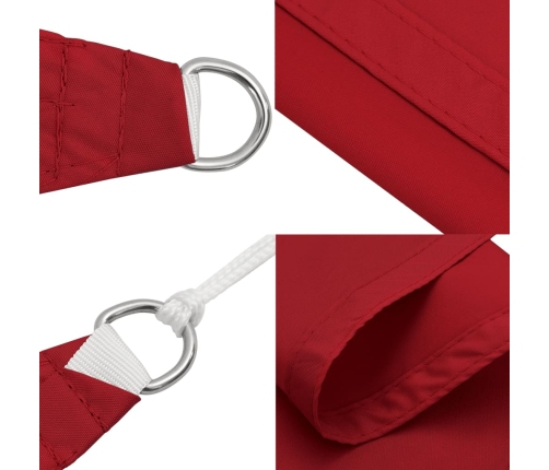 Toldo de vela rectangular tela Oxford rojo 2,5x4,5 m