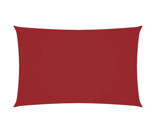 Toldo de vela rectangular tela Oxford rojo 2,5x5 m
