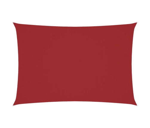 Toldo de vela rectangular tela Oxford rojo 3x6 m