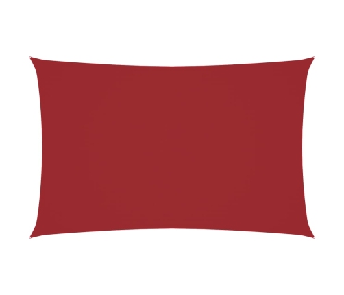 Toldo de vela rectangular tela Oxford rojo 5x8 m
