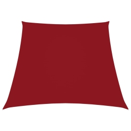 Toldo de vela trapezoidal de tela oxford rojo 2/4x3 m