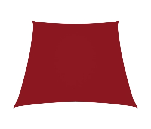 Toldo de vela trapezoidal de tela oxford rojo 2/4x3 m