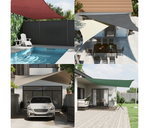 Toldo de vela rectangular tela Oxford naranja 2,5x4,5 m